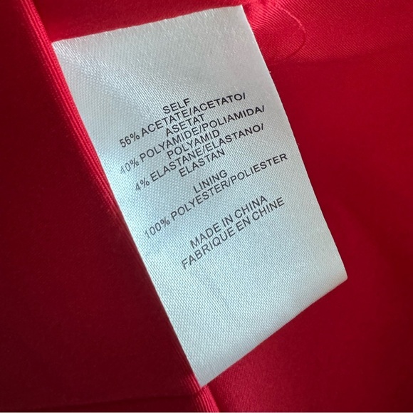 TIBI Smocked Bandeau Overlay Faille Mini Dress in Elia Red | Sleeveless XS 0-2 - Picture 4 of 7